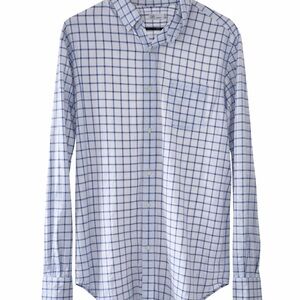 GAP Standard Fit Blue & White Plaid Button Down Shirt Size L